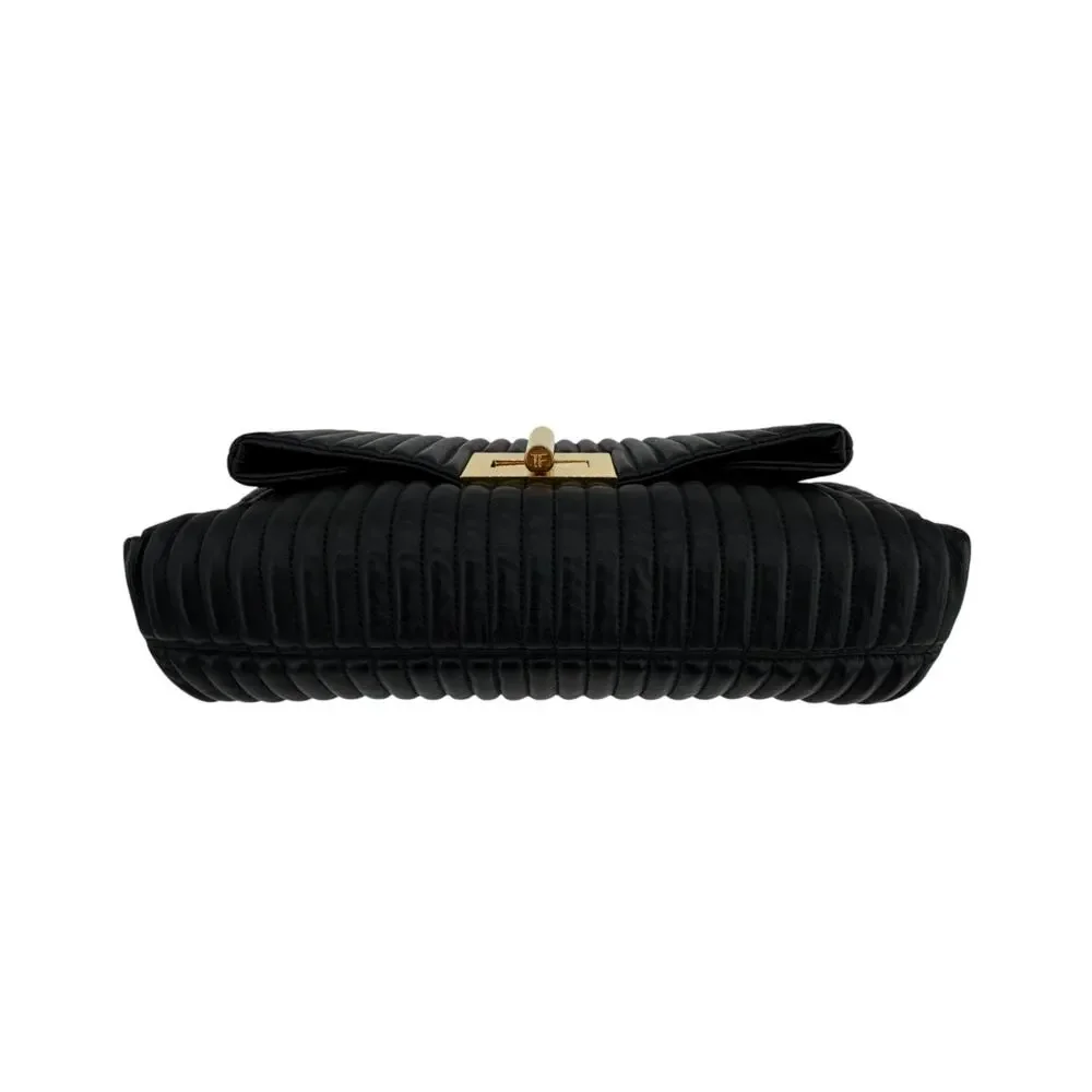 TOM FORD Calfskin Quilted Natalia Clutch in Black